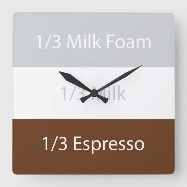 Recipe cappuccino Coffee | Text design Square Wall Clock (Front)