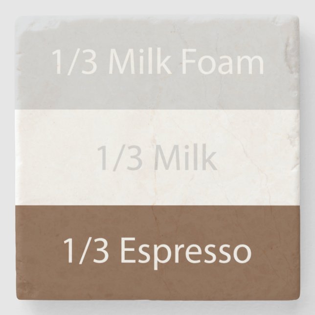 Recipe cappuccino Coffee | Text design Stone Coaster (Front)