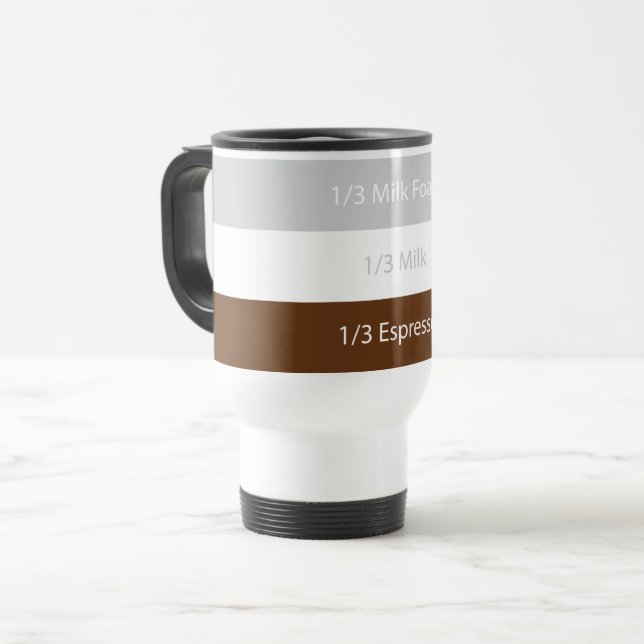 Recipe cappuccino Coffee | Text design Travel Mug (Front Left)