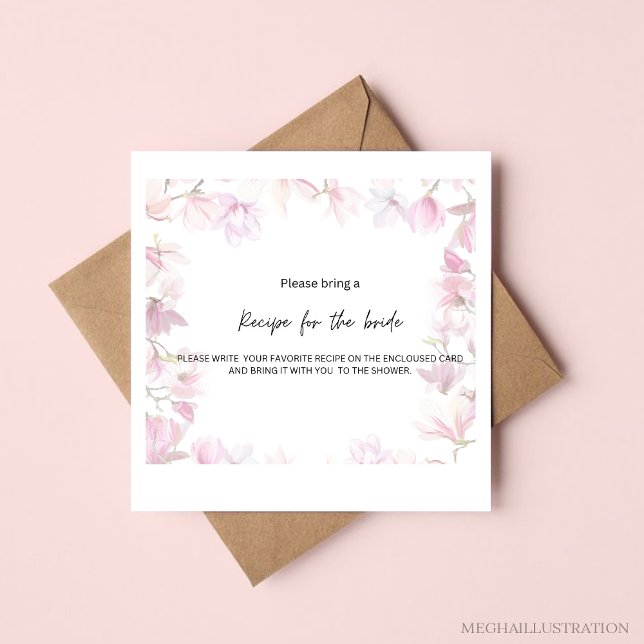 recipe card, bridal shower enclosure card (Creator Uploaded)