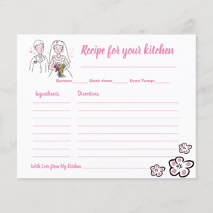 Recipe Card Bridal Shower Pink Love Flyer