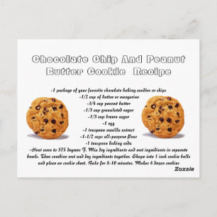 Recipe card Chocolate Chip Peanut Butter Cookie