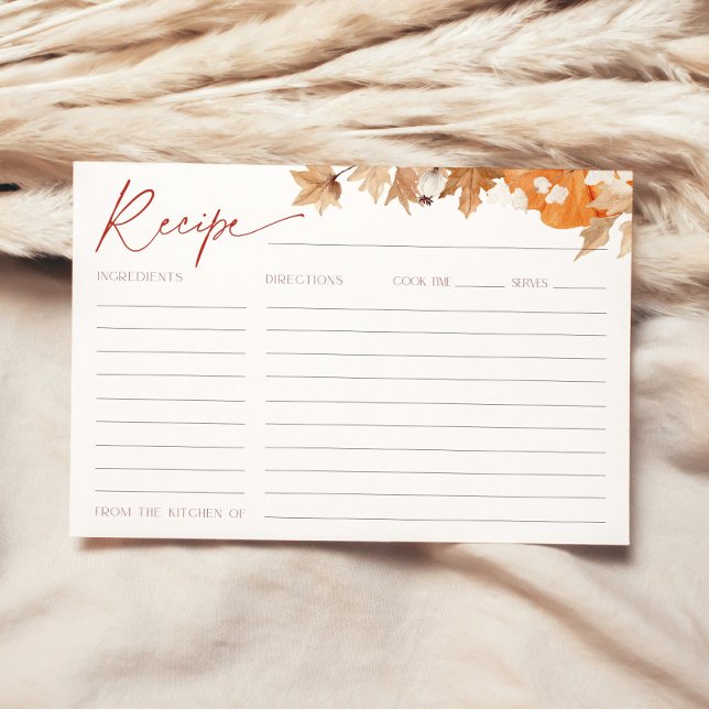 Recipe Card Fall in Love Bridal Shower Pumpkin (Creator Uploaded)