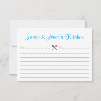 Recipe card for shower or housewarming