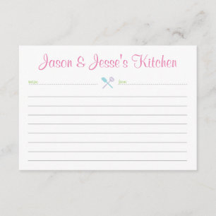 Recipe card for shower or housewarming