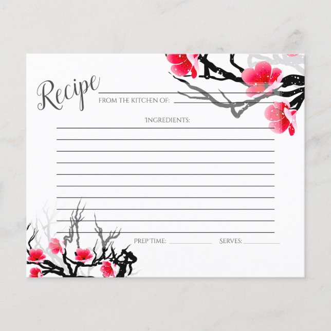 RECIPE CARD | Japanese Blossom Branch Floral (Front)