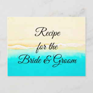 Recipe Card Ocean Shore Beach Themed Wedding