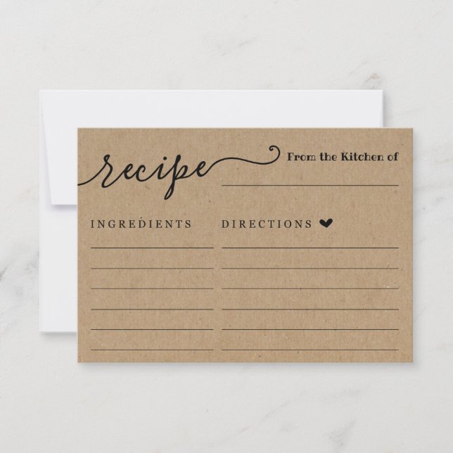 Recipe Card on Rustic Kraft Background (Front)