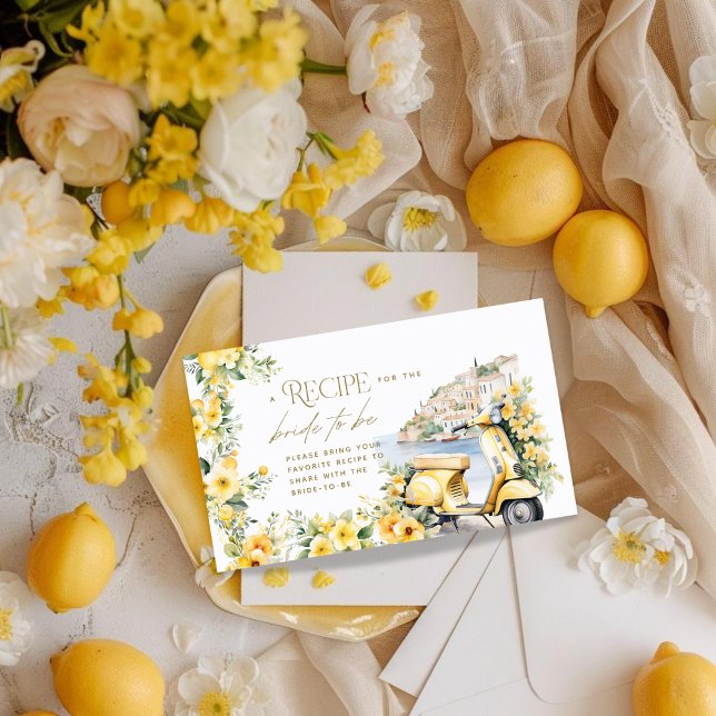 Recipe Card Positano Amalfi Vespa Bridal Shower (Creator Uploaded)