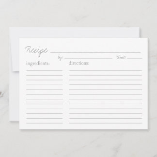 Recipe Card | Recipe Style - 5x7