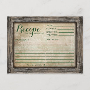 Recipe Card Rustic Calligraphy Card