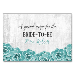 Recipe Card   Rustic Succulent Floral Elegant