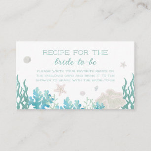 Recipe Card Sea Beach Ocean Bridal Shower