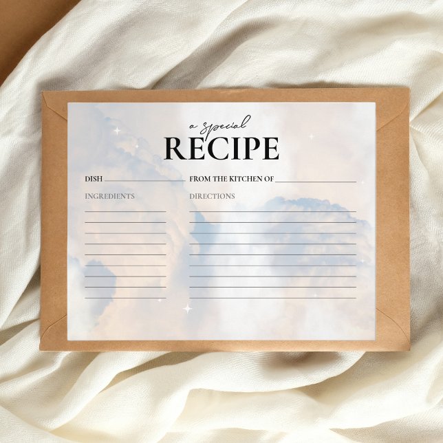 Recipe Card She's on cloud 9 Bridal Shower Game (Creator Uploaded)