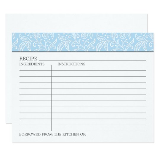 Recipe Card | Something Borrowed Something Blue