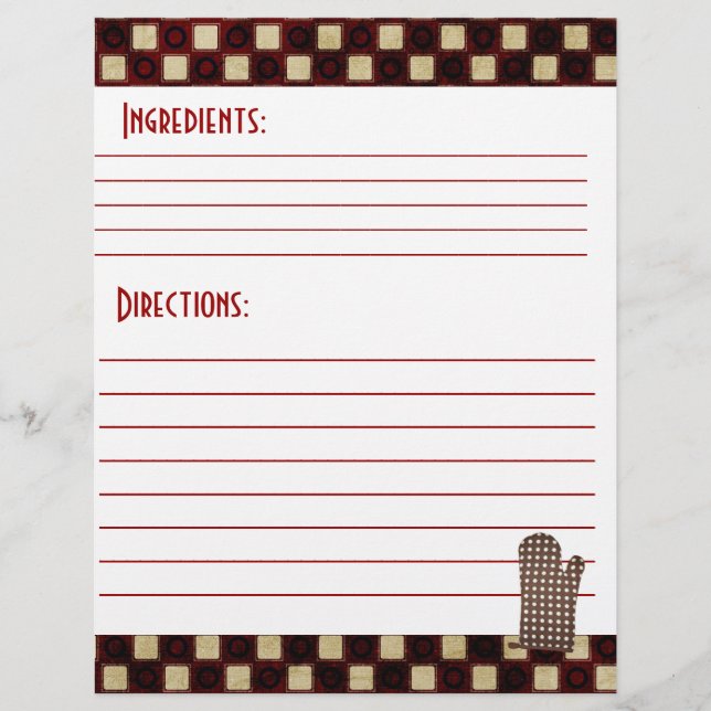 Recipe Card Stock (Front)