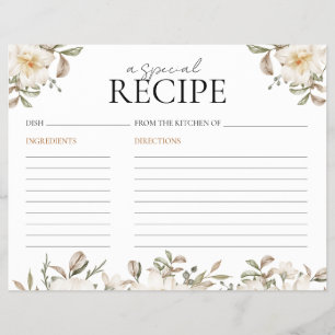 Recipe Card Vino Before Vows Floral Bridal Shower