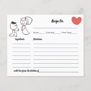 Recipe Card Wedding Couple Bridal Shower