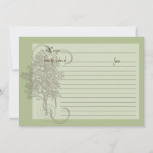 Recipe Card with Family Memory Green