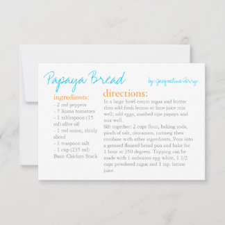 Recipe Card | Your Recipe Turquoise Orange