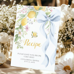 Recipe Cards Bridal Shower Main Squeeze Lemon Pedestal Sign