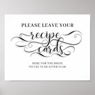Recipe Cards For The Bride Wedding Sign