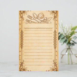  Recipe Cards recipe menu, blank list