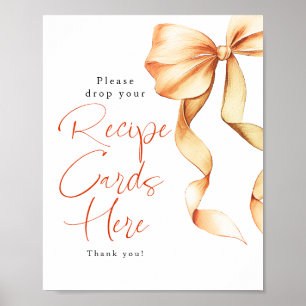 Recipe Cards Terracotta Bow Bridal Shower Sign