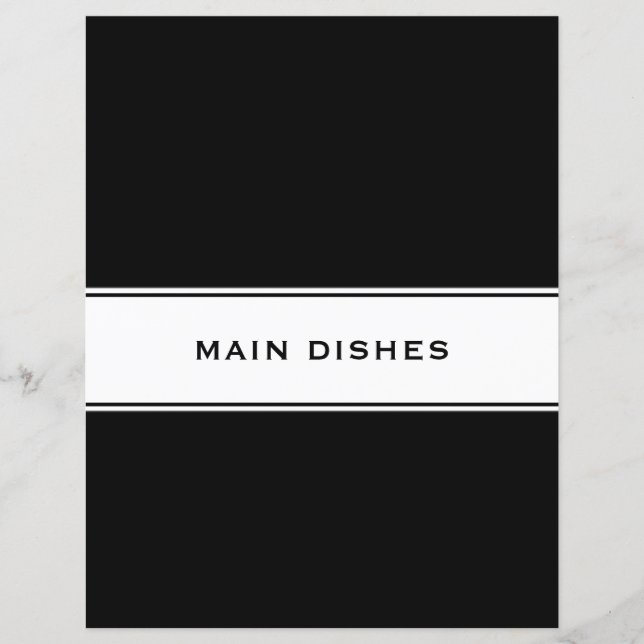 Recipe Cookbook Chapter Divider | Main Dishes (Front)
