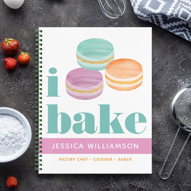 Recipe Cookbook Macaron Turquoise Purple Orange Notebook (Creator Uploaded)