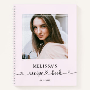 Recipe Cute Heart Calligraphy Photo Notebook