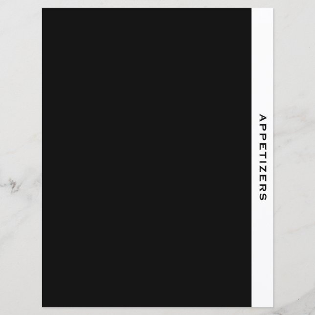 Recipe Divider | Appetizers | Black & White (Front)