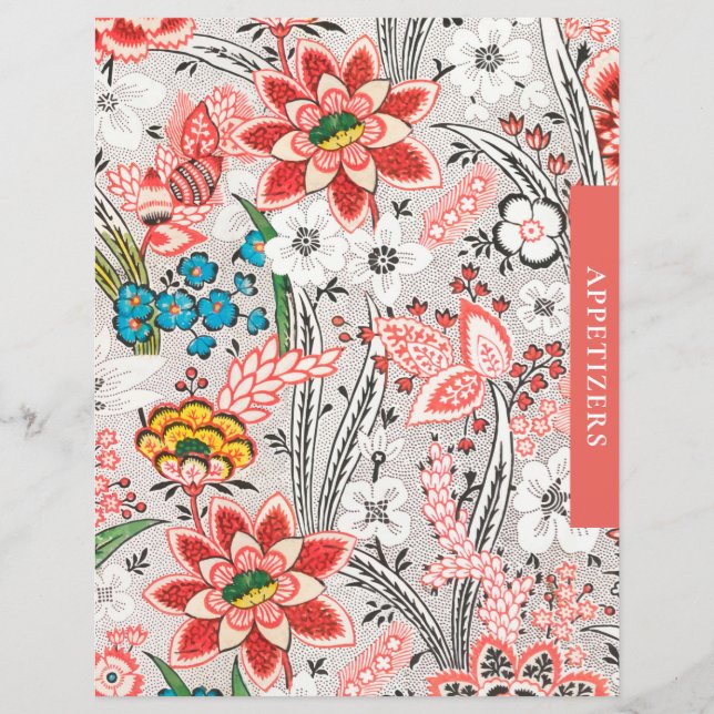 Recipe Divider | Appetizers | Elegant Floral (Front)
