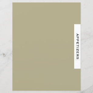 Recipe Divider Appetizers Sage Black & White