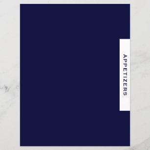 Recipe Divider Appetizers Simple Navy & White