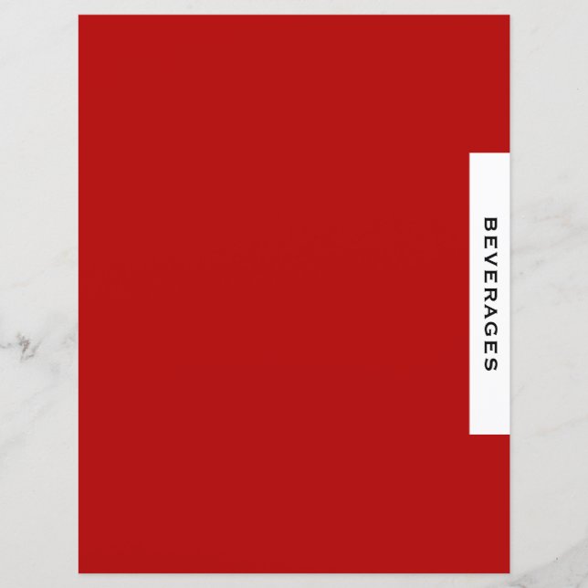 Recipe Divider | Beverages | Red Black & White (Front)