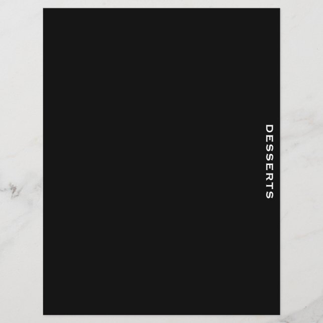 Recipe Divider | Black & White | Desserts (Front)