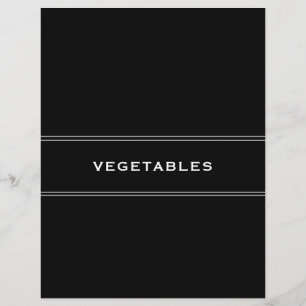 Recipe Divider Black & White Vegetables