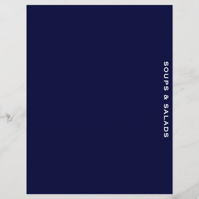 Recipe Divider | Blue & White | Soups & Salads (Front)