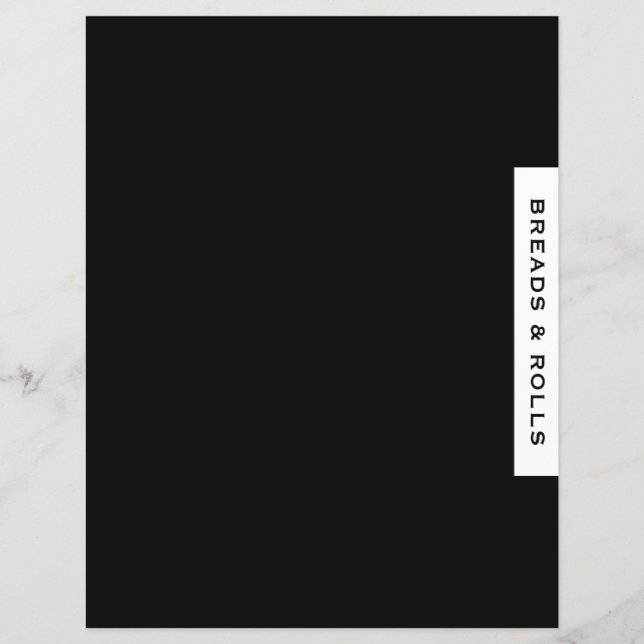 Recipe Divider | Breads & Rolls | Black & White (Front)