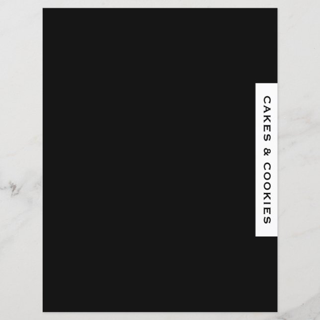 Recipe Divider | Cakes & Cookies | Black & White (Front)