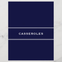 Recipe Divider Casseroles Navy Blue