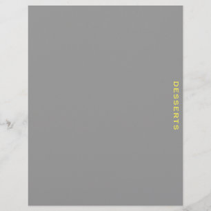 Recipe Divider Desserts Grey & Yellow