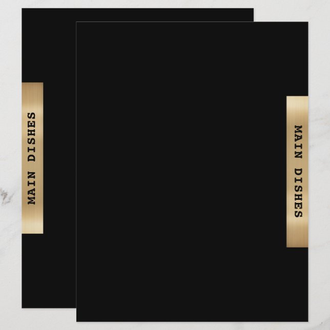 Recipe Divider | Main Dishes | Black Gold (Front/Back)