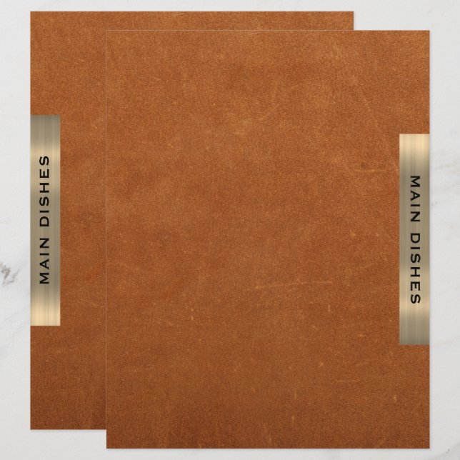 Recipe Divider | Main Dishes | Sable Leather Gold (Front/Back)
