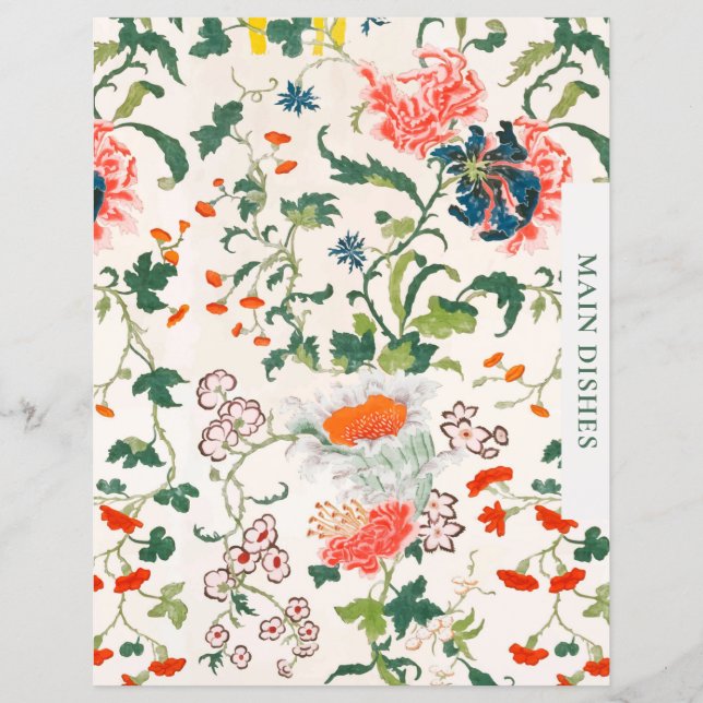 Recipe Divider | Main Dishes | Stylish Floral (Front)