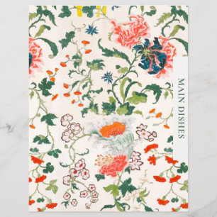 Recipe Divider Main Dishes Stylish Floral
