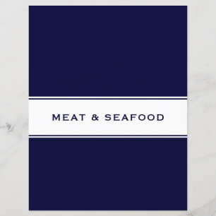 Recipe Divider Navy & White Meat & Seafood