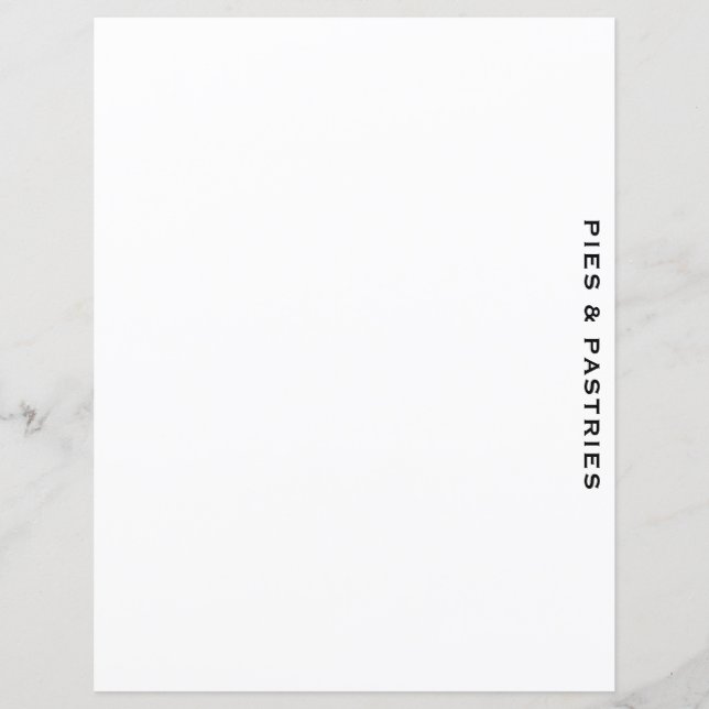 Recipe Divider | Pie & Pastry | Simple White (Front)