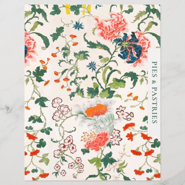 Recipe Divider | Pies & Pastries | Stylish Floral (Front)
